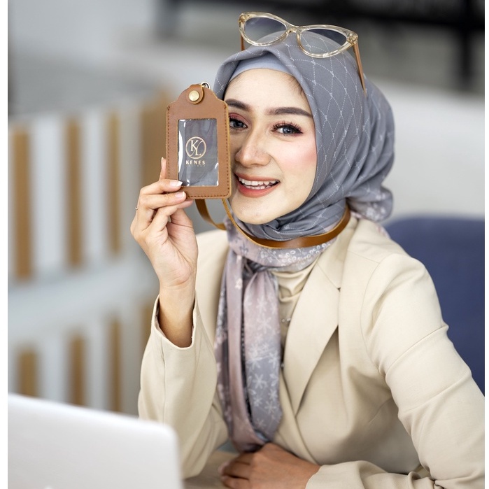 

Kenes Leather Name Tag Kulit Asli Id Card - Free Gravir Nama