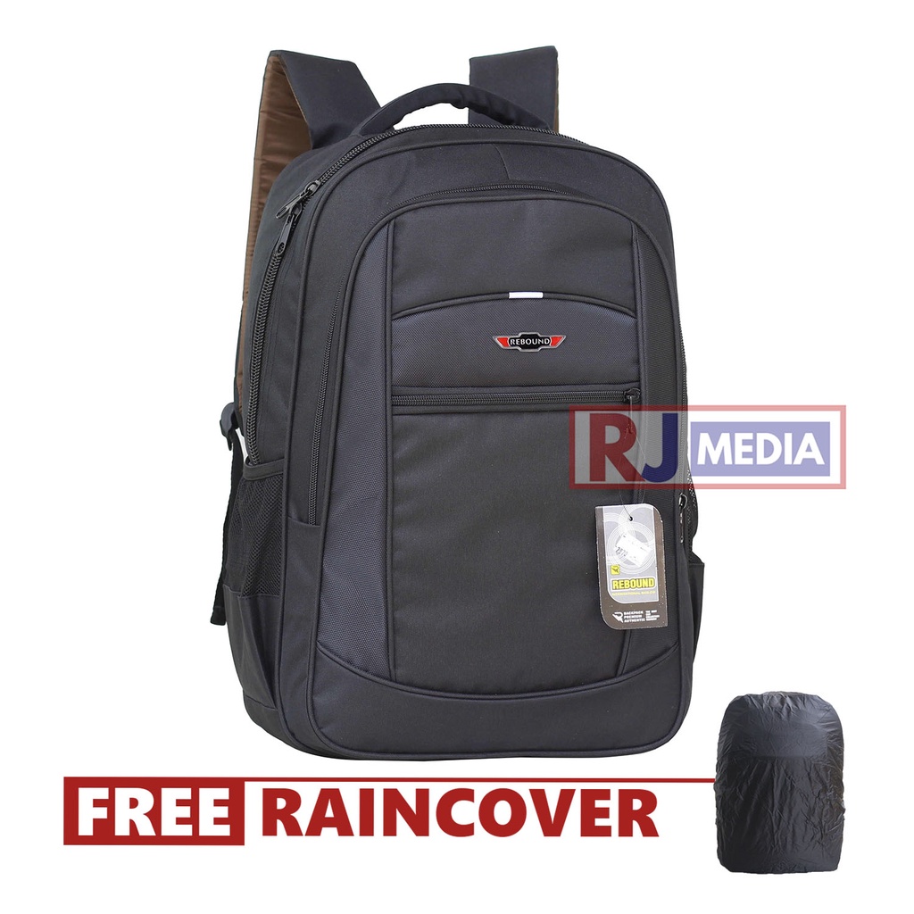 Tas Ransel Sekolah Rebound Warna Hitam List Silver TERBARU Backpack SMP SMA Kuliah Kerja Cowok Cewek Pria Wanita Bonus Raincover Laptop In Bahan Kuat Awet Jahitan Tahan Lama Kualitas Ekspor