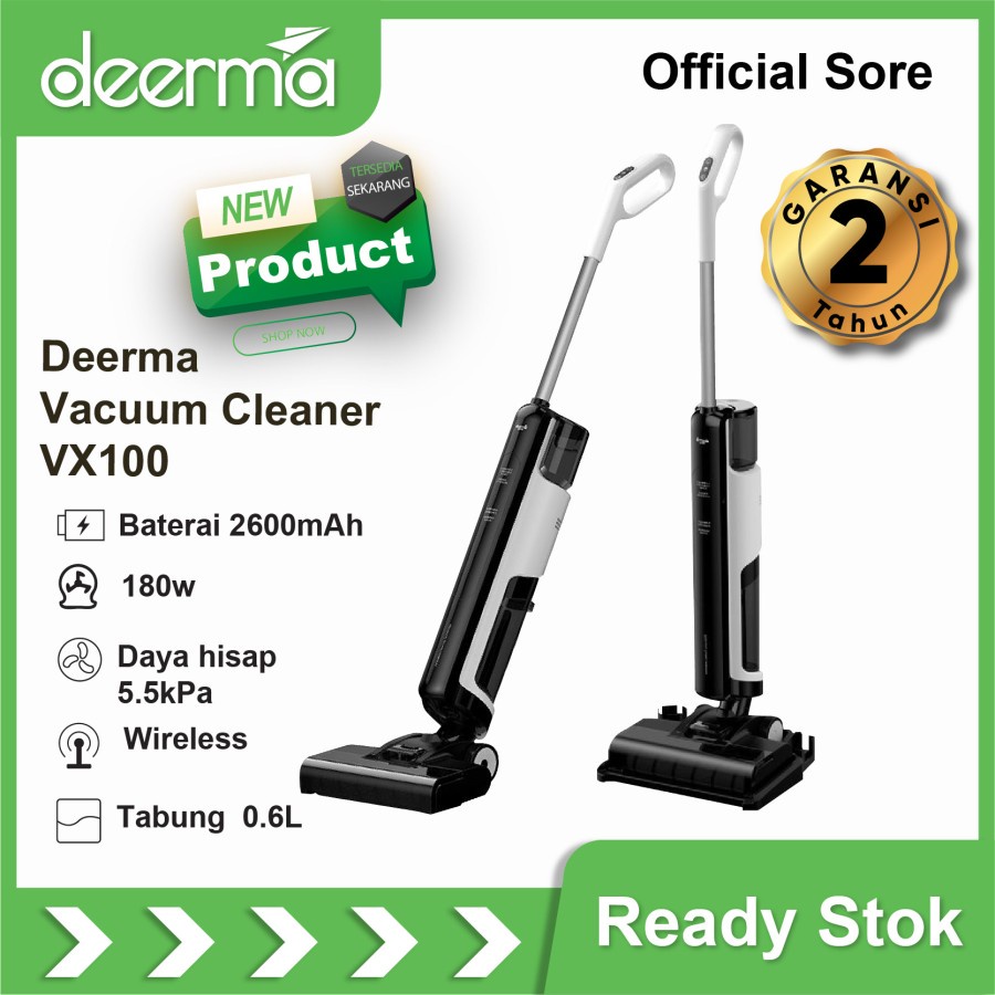 Deerma VX100 Smart Vacuum Cleaner 2in1 Wet and Dry - Garansi Resmi