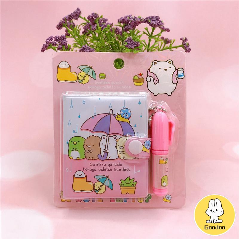 Kartun Kreatif  Notebook Portabel Mini  Dengan Set Bolpoin -Doo