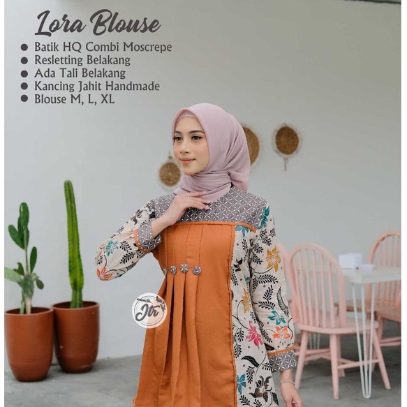 Baju Batik Wanita Modern Atasan Blouse Batik Kerja Kantor Wanita Motif Mayang