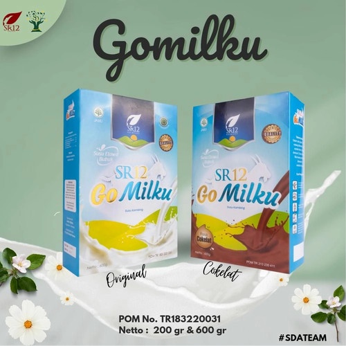 

GO MILKU SR12 /kemasan 600g SUSU KAMBING ETTAWA SR12 / GOMILKU ORIGINAL