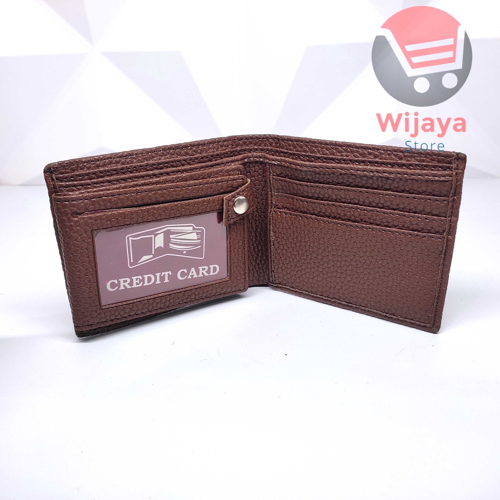 Dompet Pria Valentino Kulit Sintetis Tebal Genuine Leather PU Lipat Pendek