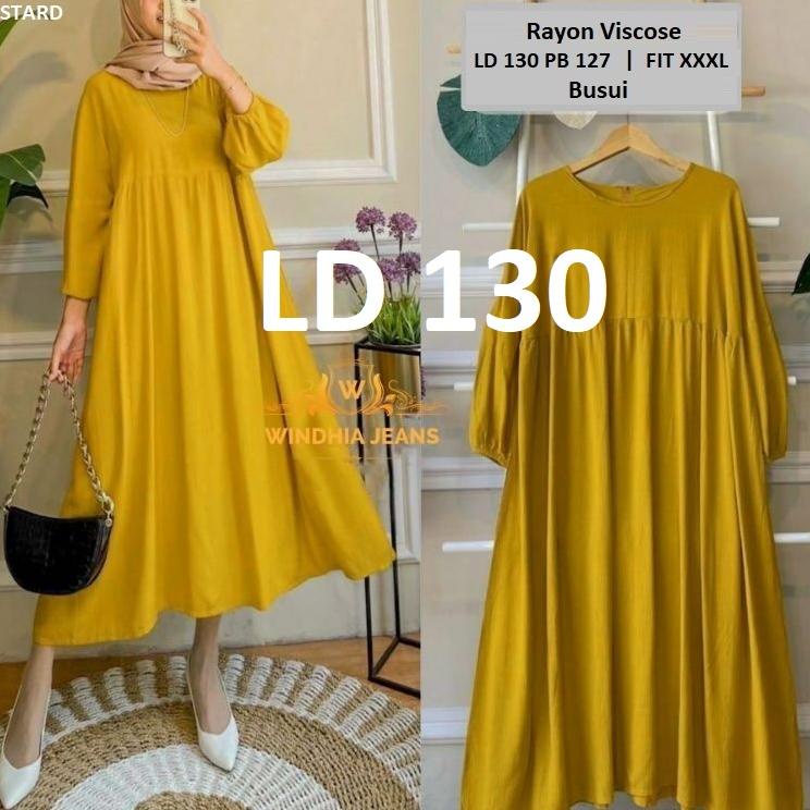 LRD.18Oc22ž • Busui Viscose Midi Dress XXXL Jumbo Big Size LD 130 Wanita Rayon Griselle Polos