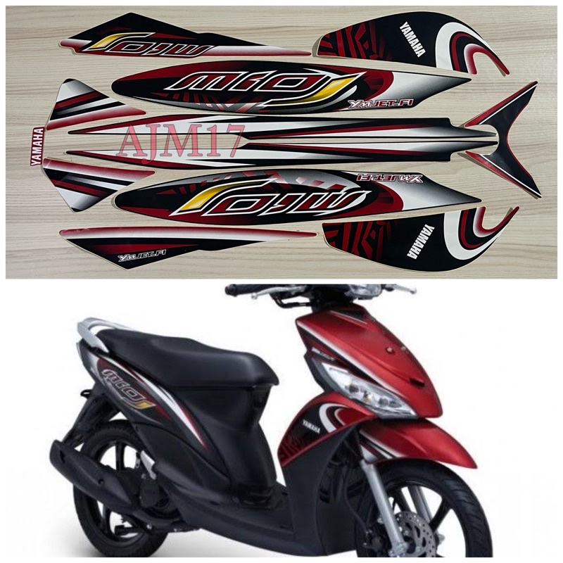 STIKER STRIPING MOTOR MIO J SPORTY 2012/2013 MERAH