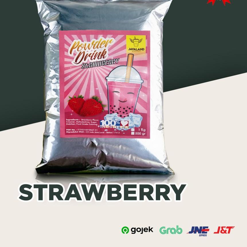 

BAYAR DITEMPAT✔️Bubuk Minuman Bubble Powder Drink Strawberry ORIGINAL Javaland 1kg|RA7