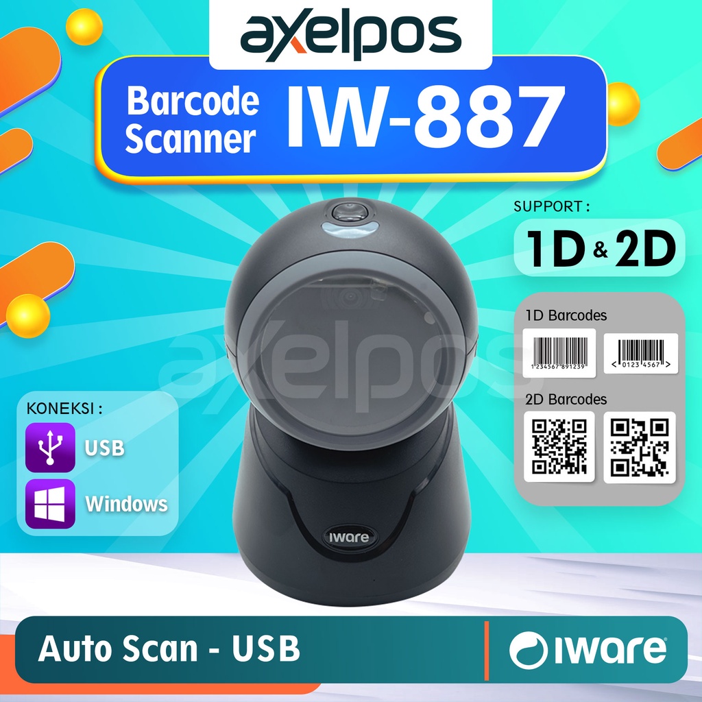 Scanner Barcode Omni EFAKTUR 1D - 2D USB Iware IW-887