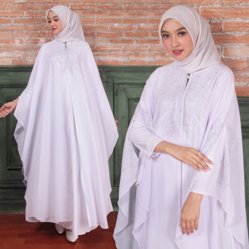 GAMIS ABAYA TURKEY MEWAH KAFTAN PUTIH