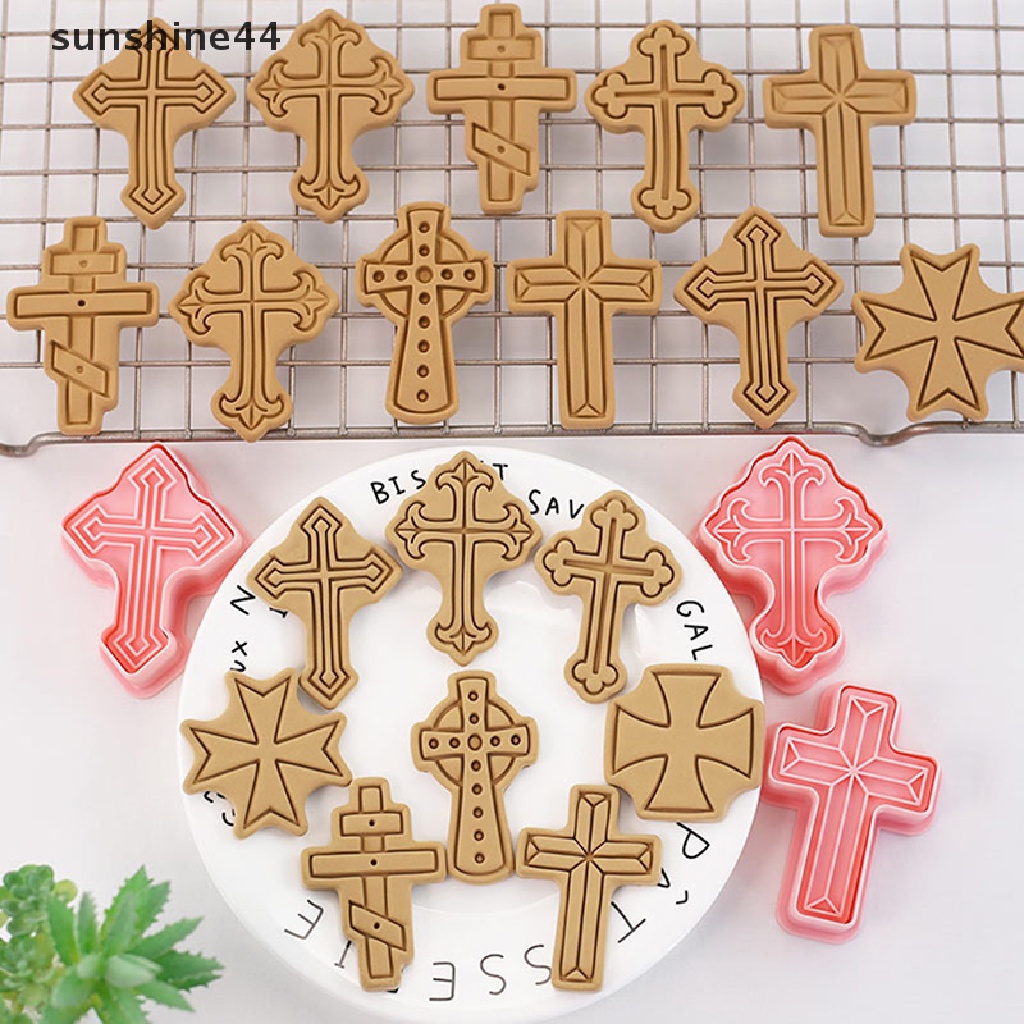 Sunshine 8PCS / Set Cetakan Biskuit / Cookies Bentuk Kartun 3D Bahan Plastik