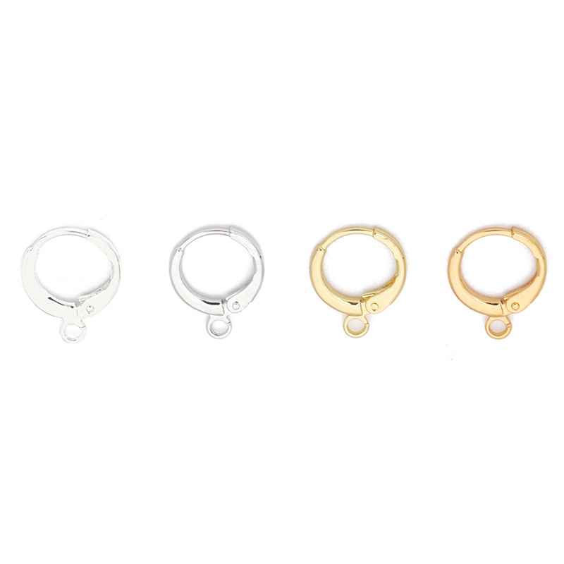 10pcs Kait Anting Warna Gold Silver Gaya Perancis Untuk Membuat Perhiasan DIY