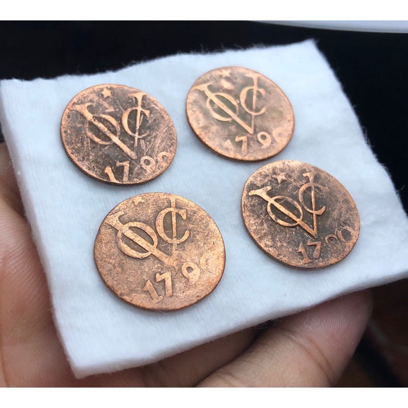 Koin Kuno VOC 1790 Asli Borongan 4PCS Kondisi Baik 04