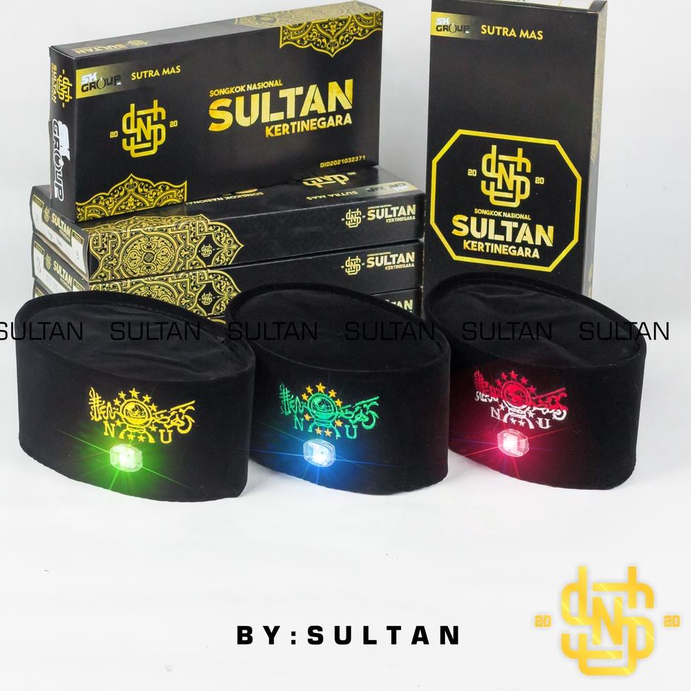 [LIW.18Oc22ᴶ] PECI ANAK LED Bordir Logo NU Songkok Motif Karakter Anak Tayo Tobot Spiderman Upin Ipi