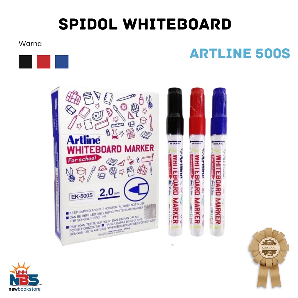 

Spidol White Board Artline EK-500S Warna Hitam , Merah , Biru