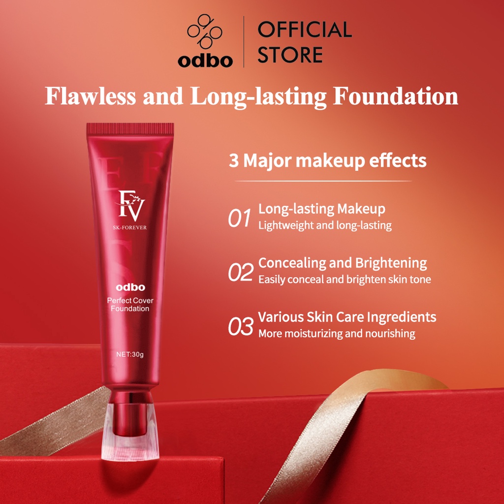 [ COD ] Odbo FV Original Cover Foundation 30g | Perfect Magic flawless and long-lasting makeup SK fo
