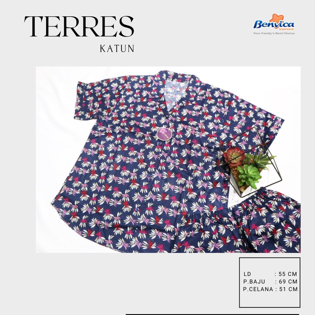 BAJU TIDUR CELANA PENDEK KATUN TERES AL - A