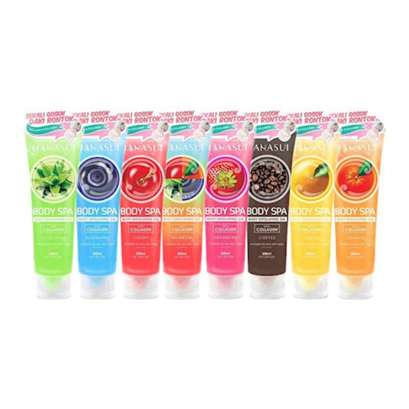 Jual HANASUI Body Spa Exfoliating Gel dengan Collagen Peluntur Daki Ori