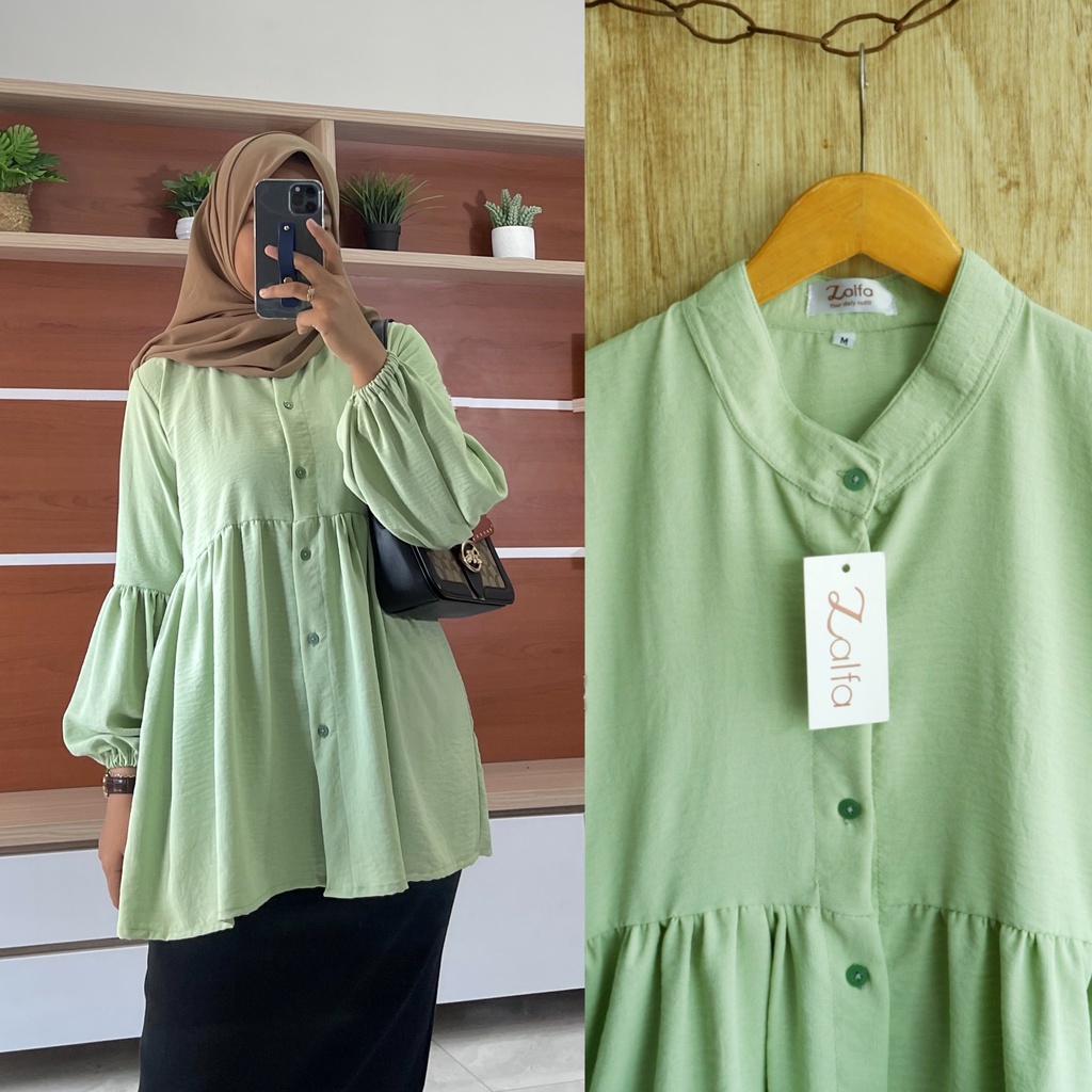 TANIA blouse by ZALFA OUTFIT / blouse polos / blouse crincle