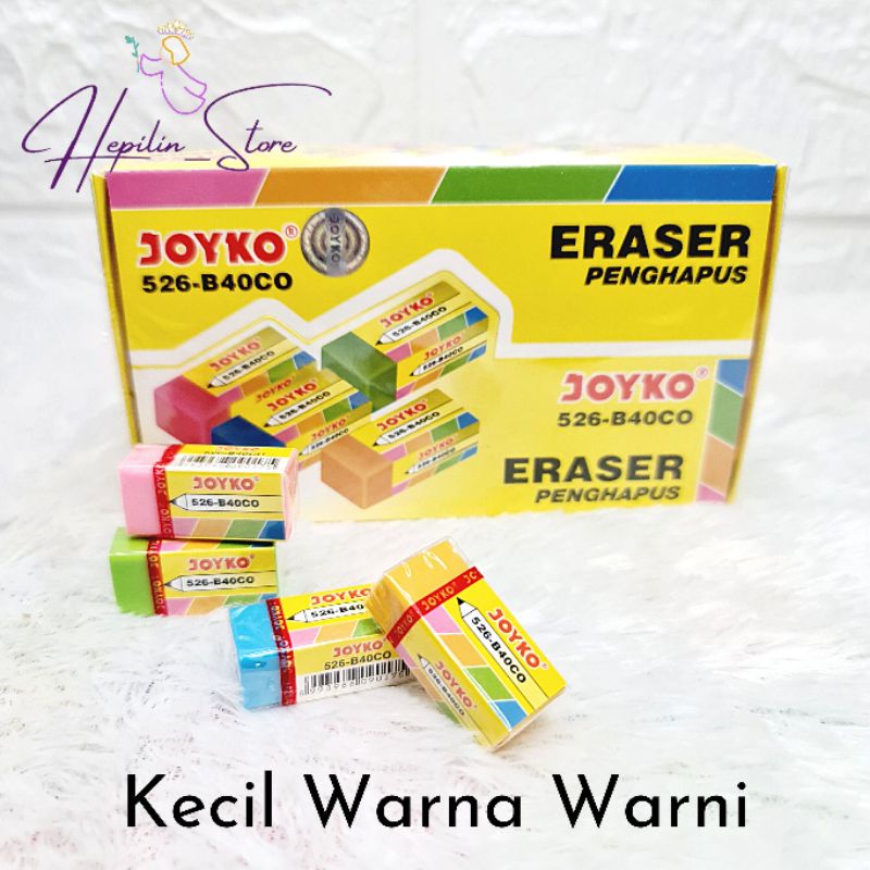 

Penghapus Joyko ECER 1 PC Hitam Kecil , Hitam Besar , Warna Warni Kecil / Penghapus Kecil