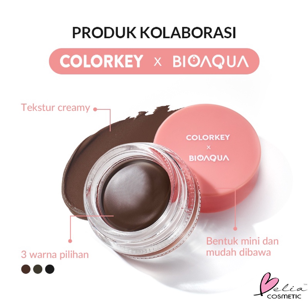 ❤ BELIA ❤ COLORKEY x BIOAQUA Eyebrow Gel Make Up Eyebrow Pomade Cream Alis Waterproof Tahan air dan keringat | BPOM