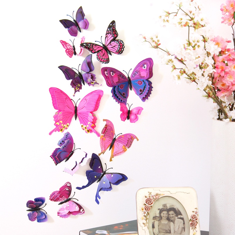 RELIZA KUPU KUPU BUTTERFLY 3DIMENSI PREMIUM WALL STICKER DINDING