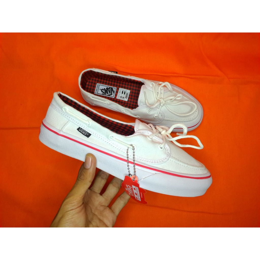 Sepatu Sneaker Wanita Vans Zapato Original Premium - Sepatu Vans Cewek Putih Polos - Vans Zapato Cew