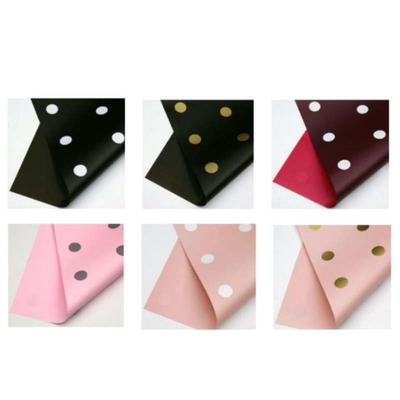 

kertas bunga buket/CELLOPHANE motif POLKADOT per lembar