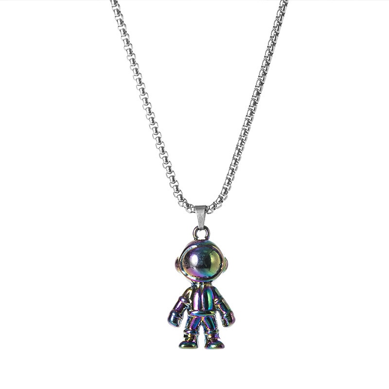 Kalung Liontin Astronot national Warna-Warni Bahan titanium Gaya hip hop Untuk Pria