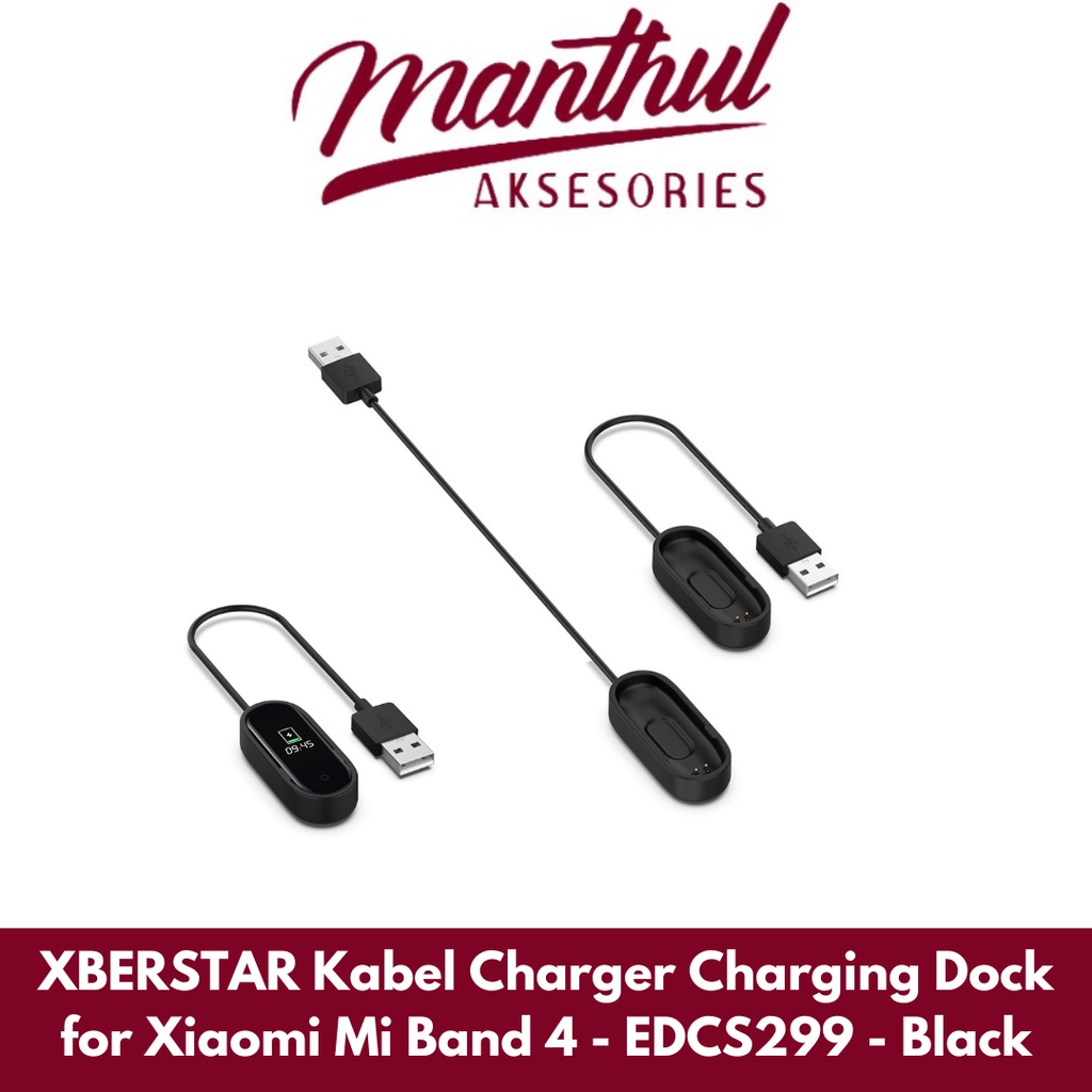 XBERSTAR Kabel Charger Charging Dock for Xiaomi Mi Band 4 - EDCS299 - Black