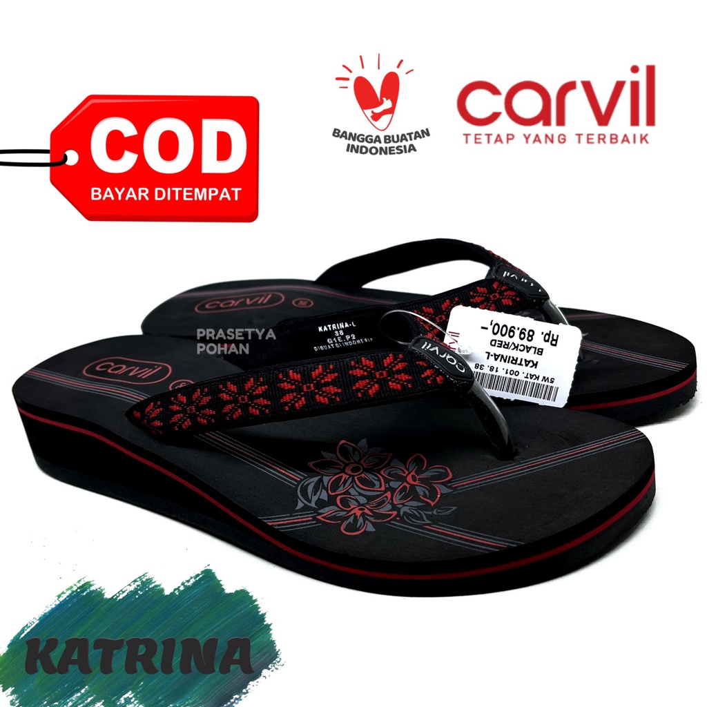 Sandal Wedges Carvil Original - Sendal Wedges Premium