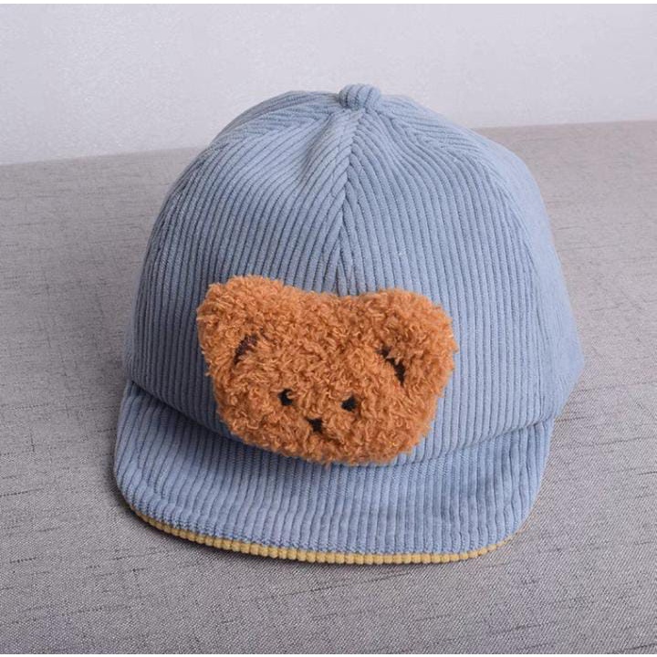 COD- Topi Baseball Anak laki laki lucu usia 1-3 tahun / topi premium anak laki laki MOTIF 3D BEARHEAD Ala korea