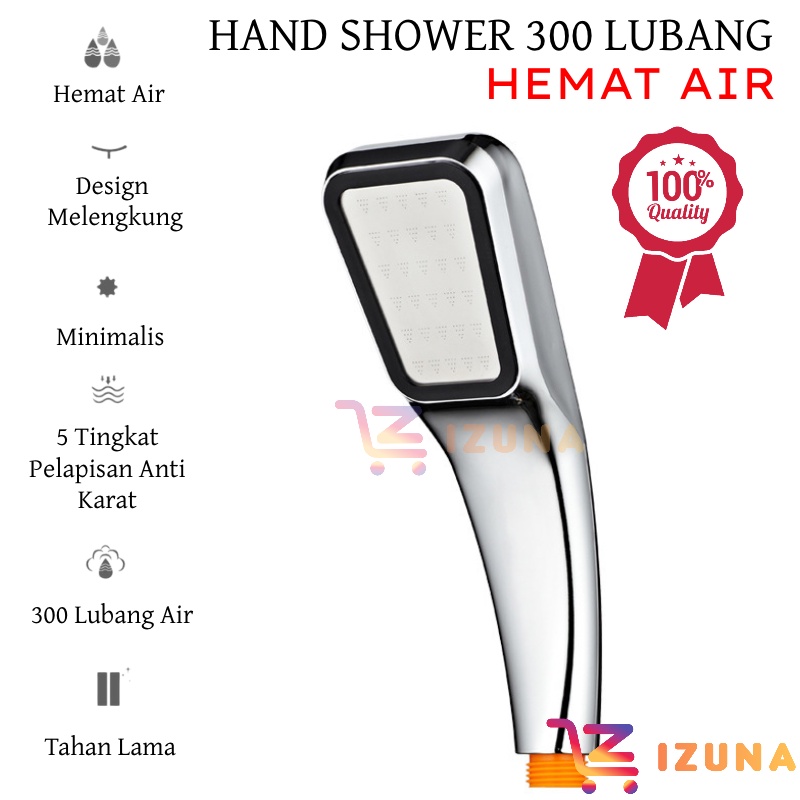 [IZUNA] HAND SHOWER 300 LUBANG / SHOWER KEPALA MANDI 300 LUBANG TEKANAN TINGGI PANCURAN AERATOR HEAD FILTER