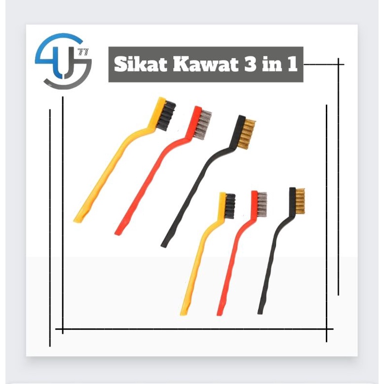 US194 Sikat Kawat 3in1 Sikat Pembersih Noda Bandel 1 set Isi 3Pcs By Toko Haji Usman