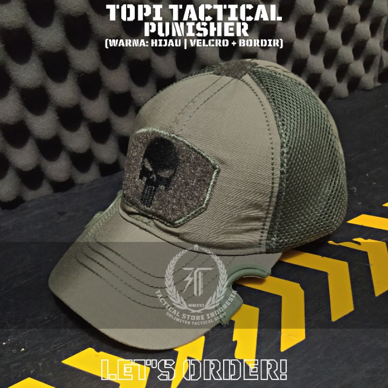 Topi Coak Tactical Punisher - Topi Tactical Velcro - Hijau