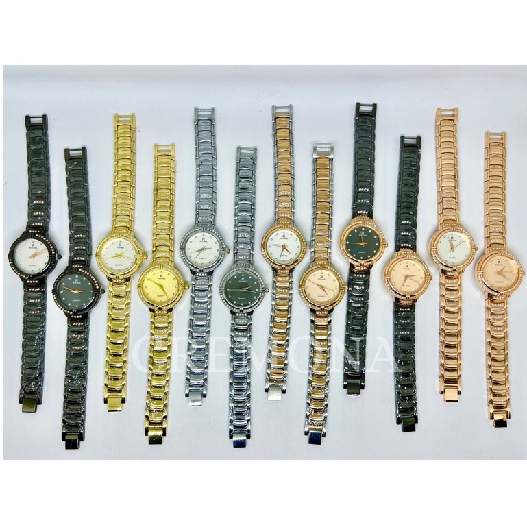 Jam Tangan Wanita Dewasa Bulat Rantai Fashion Import Murah Mewah