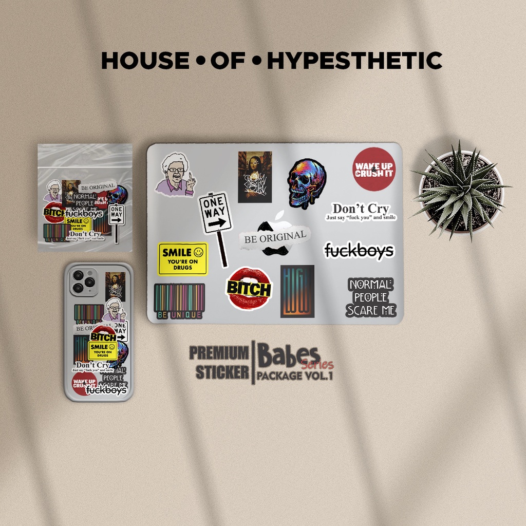 

Sticker House of Hypesthetic Aesthetic Babes For Case Laptop Helmet Custom Skateboard || BABES