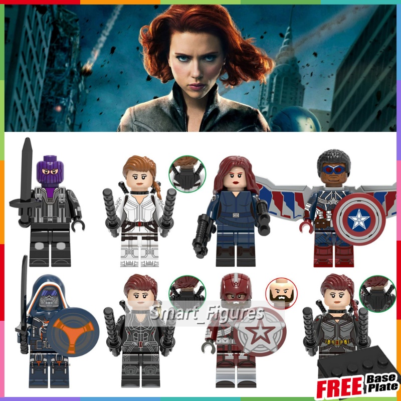 Mainan Action Figure Black Widow Minifigures Natasha Romanoff Taskmaster Falcon Captain of USSR X0272 Untuk Hadiah