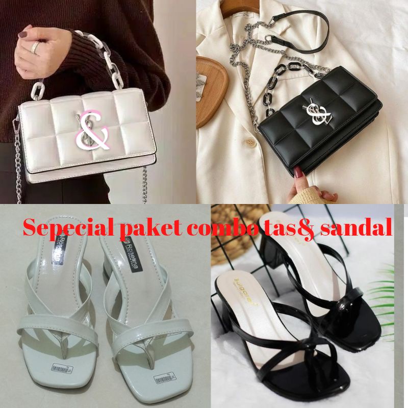 [[ free dus box]]] paket tas dan sandal wanita terbaru