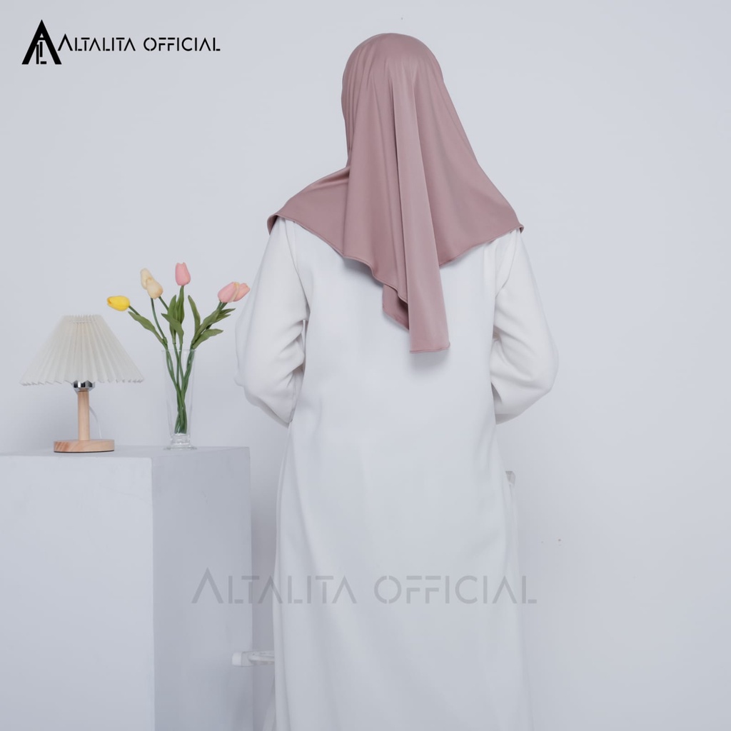 Altalita - Hijab Khimar Instan Zaida Malay Non Pet Menutup Dada Terbaru | Jilbab Bergo Hamidah Instan Jersey Size L Non Pet | Kerudung Instan Malaysia Syari Polos Jumbo Jersey Premium Non Pad Cocok untuk Sekolah Olahraga Volly Futsal Senam dan Sehari-hari