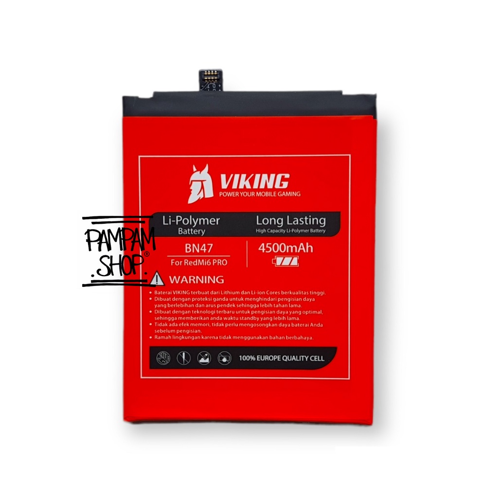 Baterai VIKING Double Power Original XiaoMi Mi A2 Lite Redmi 6 Pro BN47 Batre Batrai Battery HP