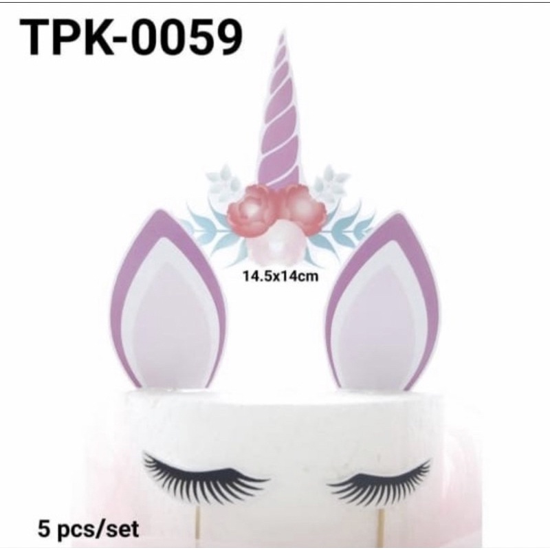 Topper Cake Unicorn Birthday / Kue Ultah