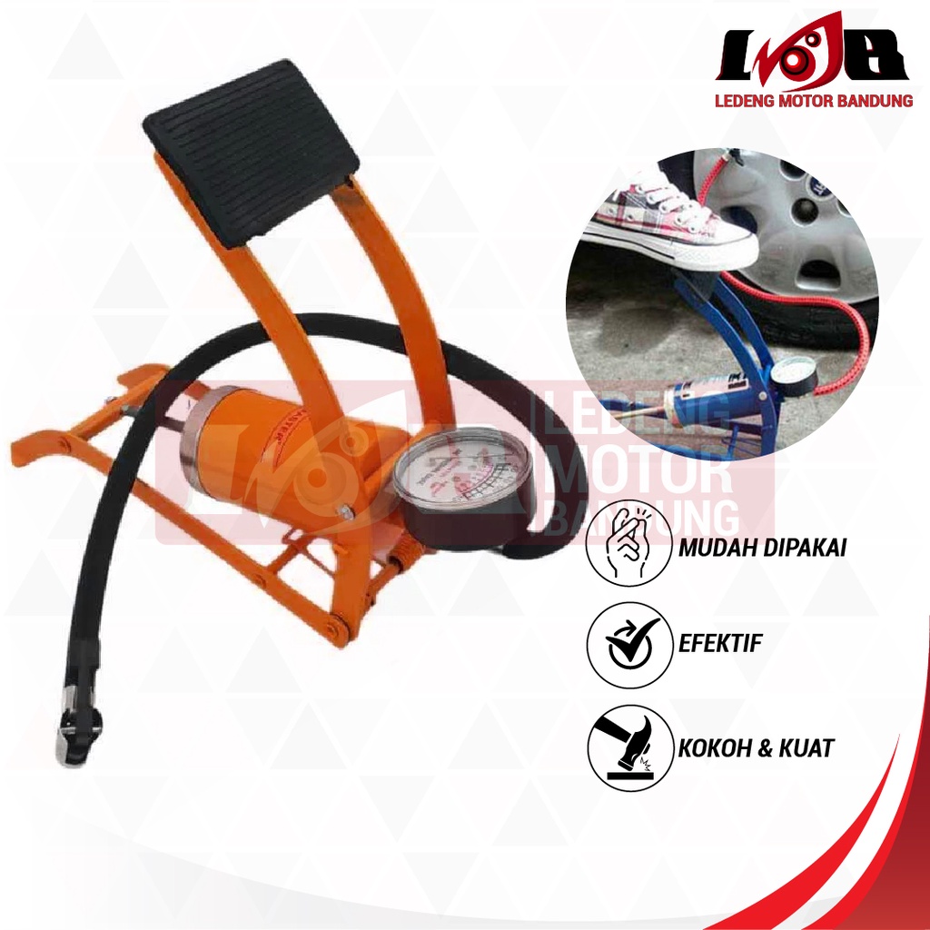 Kenmaster Foot Pump Pompa Angin Injak Kaki 1 Tabung Ban Sepeda Motor