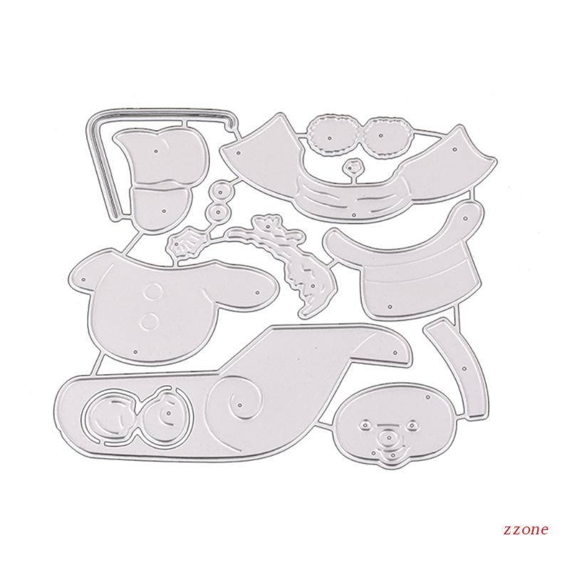 Cetakan Stensil Cutting Dies Motif Snowman Natal Bahan Metal Untuk Scrapbook / Craft DIY / Embossing