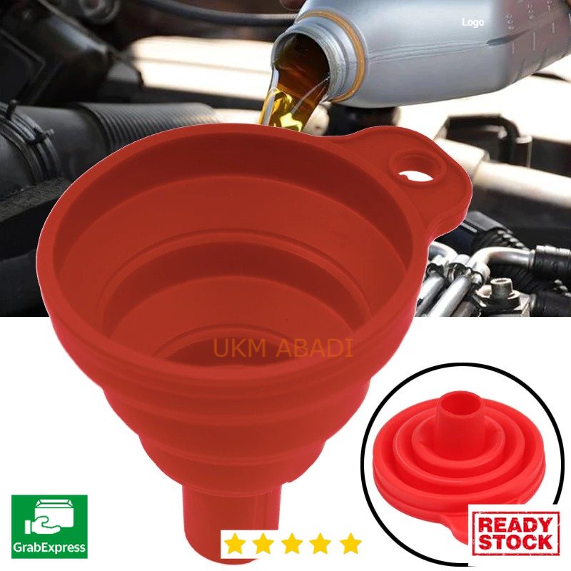 Corong Lipat Air Minyak Bensin Kendaraan Collapsible Silicone Funnel  XMO800