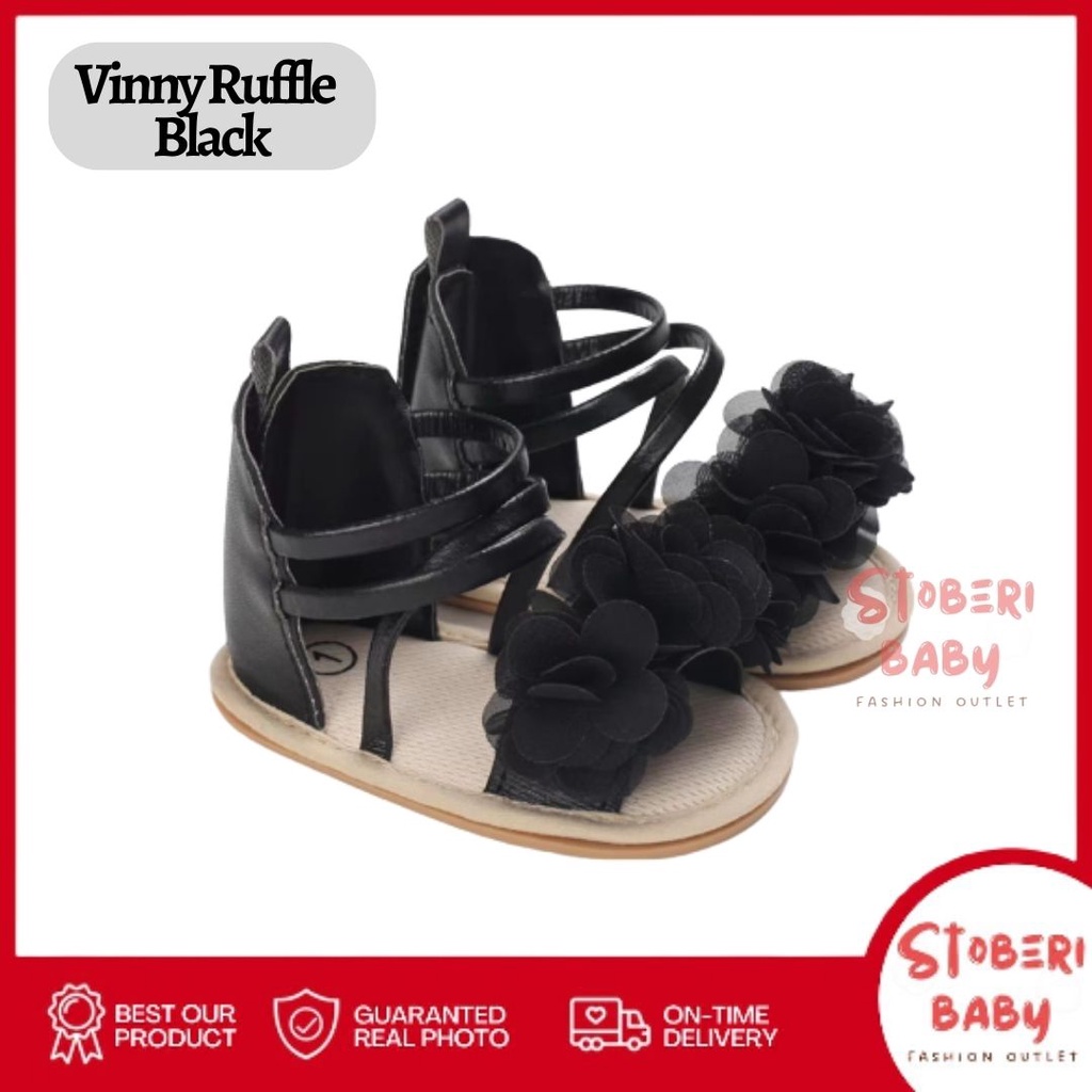 PUNCAK 3.3 stoberi baby - PREWALKER Sepatu Anak Bayi Baby Shoes Sandal Casual Socks Anti Slip Bahan Import / VINNY RUFFLE