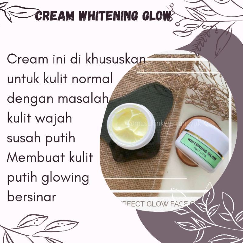 cream farmasi label hijau Whitening glow grade A original