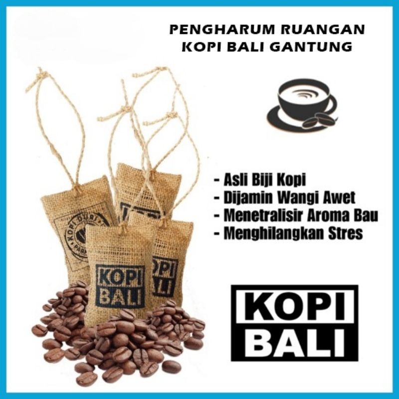 Pengharum Pewangi Gantungan Mobil Biji KOPI BALI Parfum Ruangan Aroma Coffee