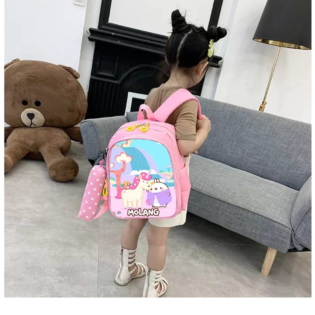 Tas Glossy SD TK Ransel Anak Sekolah Cewe Perempuan Kuda Unicorn Elsa Timbul LOL Prosen