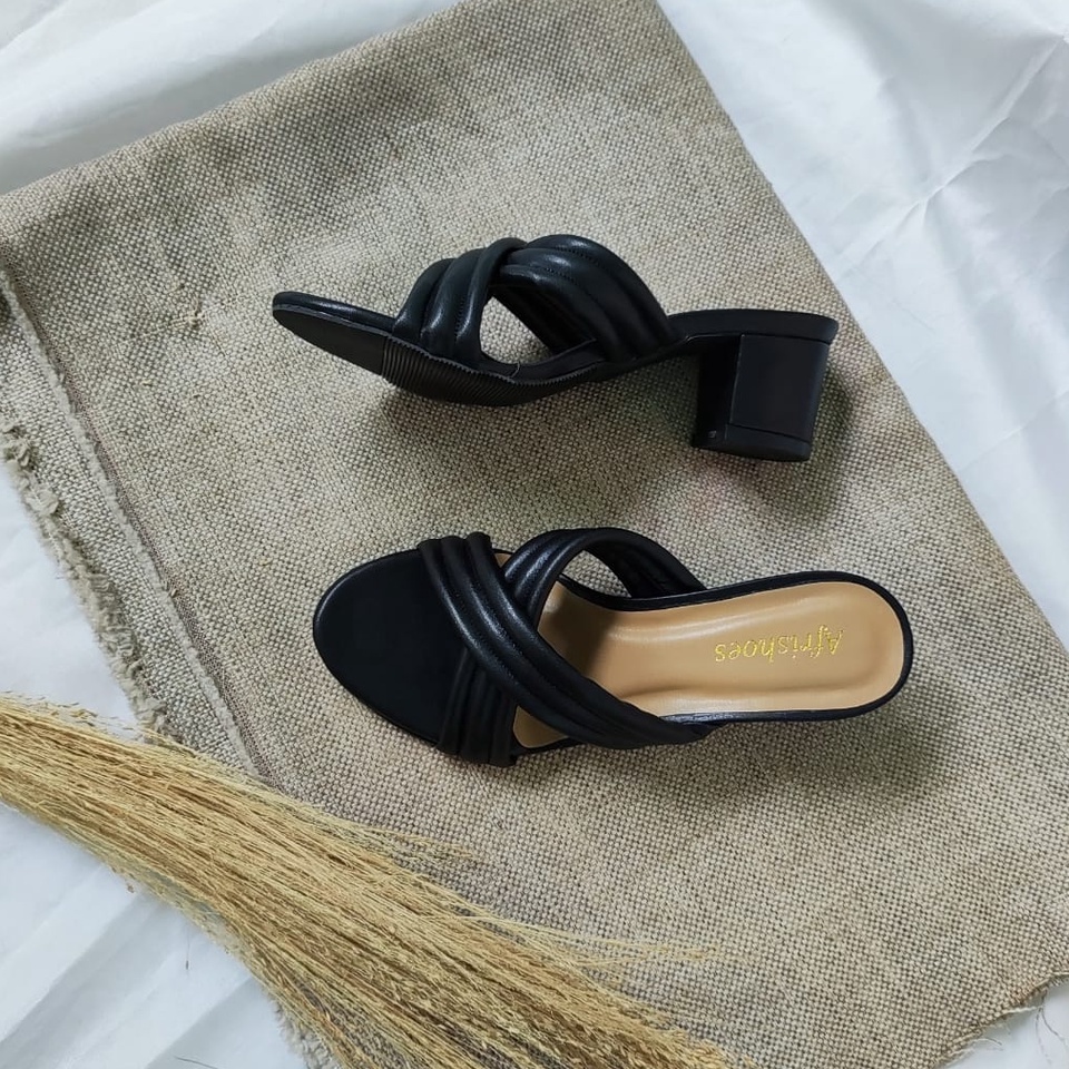 Afrishoes Pearly Sandal Heels Wanita Silang Empuk