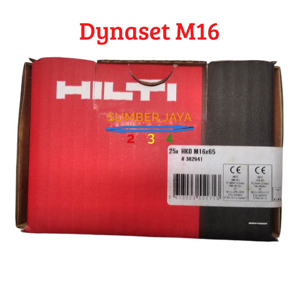 Dynaset M16 / Dinaset 6MM / Drop In Anchor M16x65 TERMURAH