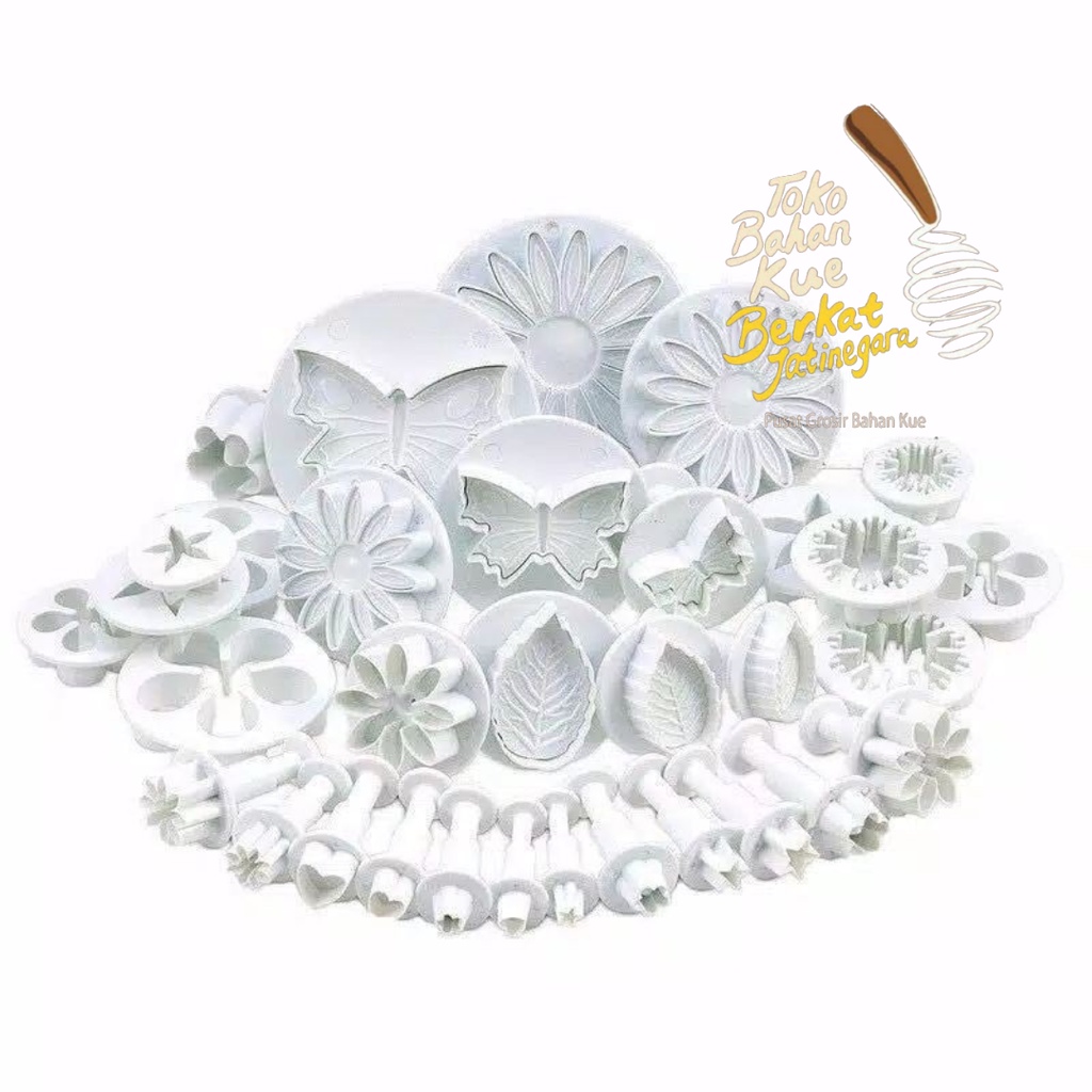 CETAKAN FONDANT 1 SET 33  PCS / PLUNGER FONDANT / CETAKAN BUSKUIT /